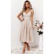Rochie baby doll midi din bumbac bej in clos retro TifaniW3 2 - jojofashion.ro