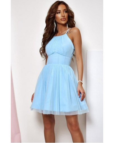 Rochie baby doll scurta din tulle baby blue SindiW Rochii cununie civila, Rochie baby doll scurta din tulle baby blue SindiW - jojofashion.ro