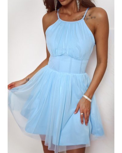 Rochie baby doll scurta din tulle baby blue SindiW Rochii cununie civila, Rochie baby doll scurta din tulle baby blue SindiW - jojofashion.ro
