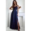 Rochie de ocazie lunga bleumarin navy cu bust tip corset ValeriaW