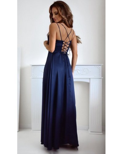 Rochie de ocazie lunga bleumarin navy cu bust tip corset ValeriaW Rochii lungi, Rochie de ocazie lunga bleumarin navy cu bust tip corset ValeriaW - jojofashion.ro