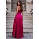 Rochie de ocazie lunga, din satin, burgundy, cu corset, Karenina 3 - jojofashion.ro