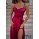 Rochie de ocazie lunga, din satin, burgundy, cu corset, Karenina 4 - jojofashion.ro