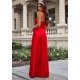 Rochie din satin, rosie, de ocazie lunga, cu corset, Karenina 3 - jojofashion.ro