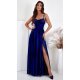 Rochie de ocazie lunga, glitter bleumarin navy, cu corset, KareninaLux 2 - jojofashion.ro