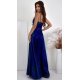 Rochie lunga din glitter bleumarin navy cu corset KareninaLux 3 - jojofashion.ro
