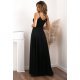 Rochie de ocazie lunga, neagra, crapata pe picior, ScarletW2 3 - jojofashion.ro