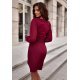 Rochie de ocazie scurta, burgundy, cu maneca lunga, MiraW 3 - jojofashion.ro