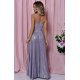 Rochie de seara lunga, bumbac cu glitter, bleu  cu reflexii violet, TifaniW 3 - jojofashion.ro