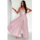 Rochie de seara lunga, glitter, roz pastel, cu corset, KareninaLux 4 - jojofashion.ro