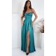Rochie lunga verde din glitter cu corset KareninaLux 2 - jojofashion.ro