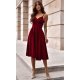Rochie baby doll midi eleganta din bumbac burgundy Tifaniw3 2 - jojofashion.ro