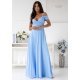 Rochie eleganta de ocazie lunga baby blue cu umerii goi ValentinaW 2 - jojofashion.ro