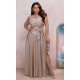 Rochie lunga aurie din bumbac cu glitter AmandaW Rochie lunga aurie din bumbac cu glitter AmandaW 2 - jojofashion.ro