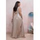 Rochie lunga aurie din bumbac cu glitter AmandaW Rochie lunga aurie din bumbac cu glitter AmandaW 3 - jojofashion.ro