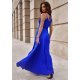 Rochie eleganta lunga, albastra, crapata pe picior, ScarletW2 3 - jojofashion.ro