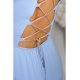 Rochie eleganta lunga baby blue cu un umar gol vaporoasa Monako 4 - jojofashion.ro