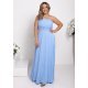 Rochie eleganta lunga baby blue cu un umar gol vaporoasa Monako 5 - jojofashion.ro