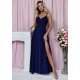 Rochie eleganta lunga, bleumarin, cu decolteu plic, TifaniW1 2 - jojofashion.ro