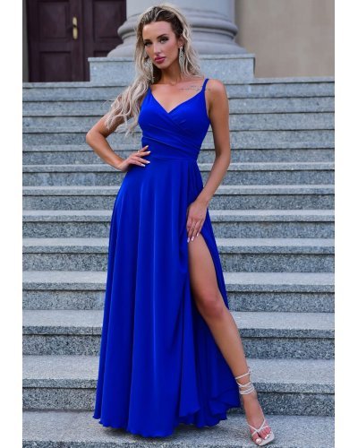 Rochie eleganta lunga, bumbac, albastra, petrecuta, LorenW1 Rochii lungi, Rochie eleganta lunga, bumbac, albastra, petrecuta, LorenW1 - jojofashion.ro