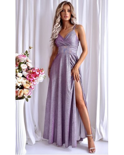 Rochie eleganta lunga, bumbac cu glitter, bleu cu reflexii lila, TifaniW Rochii lungi, Rochie eleganta lunga, bumbac cu glitter, bleu cu reflexii lila, TifaniW - jojofashion.ro