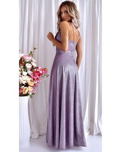 Rochie eleganta lunga, bumbac cu glitter, bleu cu reflexii lila, TifaniW Rochii lungi, Rochie eleganta lunga, bumbac cu glitter, bleu cu reflexii lila, TifaniW - jojofashion.ro
