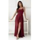 Rochie lunga burgundy cu bust tip corset ValeriaW 2 - jojofashion.ro