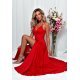 Rochie eleganta lunga, rosie, crapata pe picior, ScarletW2 3 - jojofashion.ro