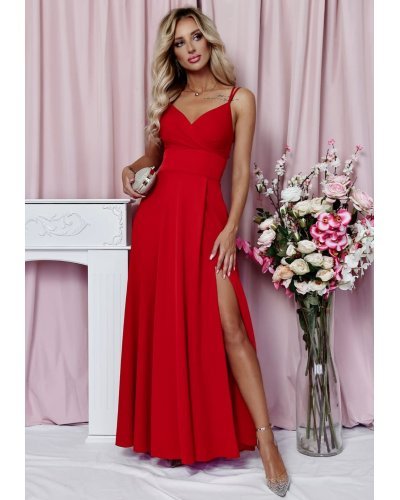Rochie lunga rosie TifaniW1 Rochii lungi, Rochie lunga rosie TifaniW1 - jojofashion.ro
