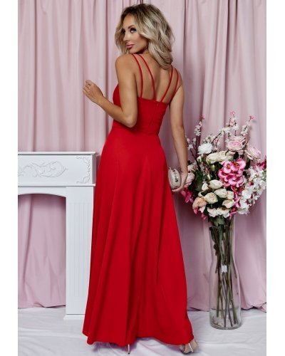 Rochie lunga rosie TifaniW1 Rochii lungi, Rochie lunga rosie TifaniW1 - jojofashion.ro