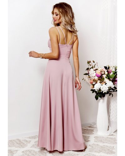 Rochie lunga roz prafuit TifaniW1 Rochii lungi, Rochie lunga roz prafuit TifaniW1 - jojofashion.ro