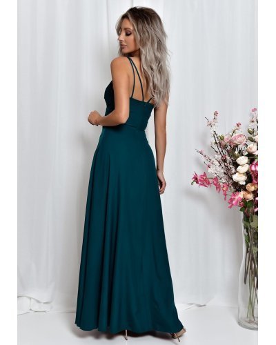 Rochie eleganta lunga, verde, cu decolteu plic, TifaniW1 Rochii lungi, Rochie eleganta lunga, verde, cu decolteu plic, TifaniW1 - jojofashion.ro