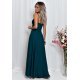 Rochie eleganta lunga, verde, cu decolteu plic, TifaniW1 3 - jojofashion.ro