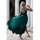 Rochie eleganta lunga, verde smarald, asimetrica, ElifW 3 - jojofashion.ro