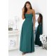 Rochie eleganta lunga verde vaporoasa cu corset si umeri goi VenussW 5 - jojofashion.ro