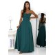 Rochie eleganta lunga verde vaporoasa cu corset si umeri goi VenussW 4 - jojofashion.ro