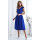 Rochie eleganta midi, albastra, in clos, cu volane pe bust, retro, FalbanaW 2 - jojofashion.ro