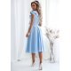 Rochie eleganta midi, baby blue, in clos, cu volane pe bust, retro, FalbanaW 3 - jojofashion.ro