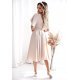 Rochie midi din bumbac bej LunaW 3 - jojofashion.ro