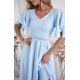 Rochie eleganta midi, din bumbac baby blue, in clos, LunaW 4 - jojofashion.ro