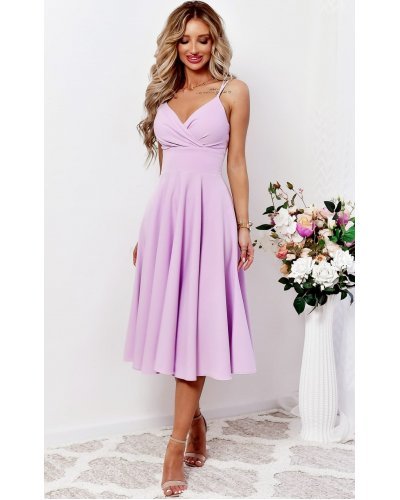 Rochie baby doll midi din bumbac lila in clos retro TifaniW3 Rochii de zi, Rochie baby doll midi din bumbac lila in clos retro TifaniW3 - jojofashion.ro