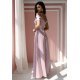 Rochie lunga eleganta glitter roz pal cu umerii goi ValentinaLux 3 - jojofashion.ro