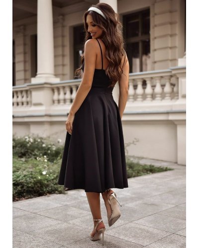 Rochie de ocazie midi neagra tip baby doll din bumbac retro in clos TifaniW3 Rochii de Ocazie Elegante, Rochie de ocazie midi neagra tip baby doll din bumbac retro in clos TifaniW3 - jojofashion.ro