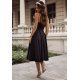 Rochie de ocazie midi neagra tip baby doll din bumbac retro in clos TifaniW3 3 - jojofashion.ro