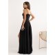 Rochie neagra lunga cu bust tip corset vaporoasa SuzanaW 3 - jojofashion.ro