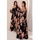 Rochie lunga de vara vaporoasa cu flori cu maneca lunga si umeri goi Blanca 2 - jojofashion.ro