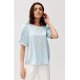 Bluza dama eleganta, baby blue cu buline albe, vaporoasa, JennaR 2 - jojofashion.ro