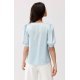 Bluza dama eleganta, baby blue cu buline albe, vaporoasa, JennaR 3 - jojofashion.ro