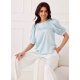 Bluza dama eleganta, baby blue cu buline albe, vaporoasa, JennaR 4 - jojofashion.ro