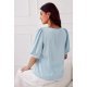 Bluza dama eleganta, baby blue cu buline albe, vaporoasa, JennaR 5 - jojofashion.ro